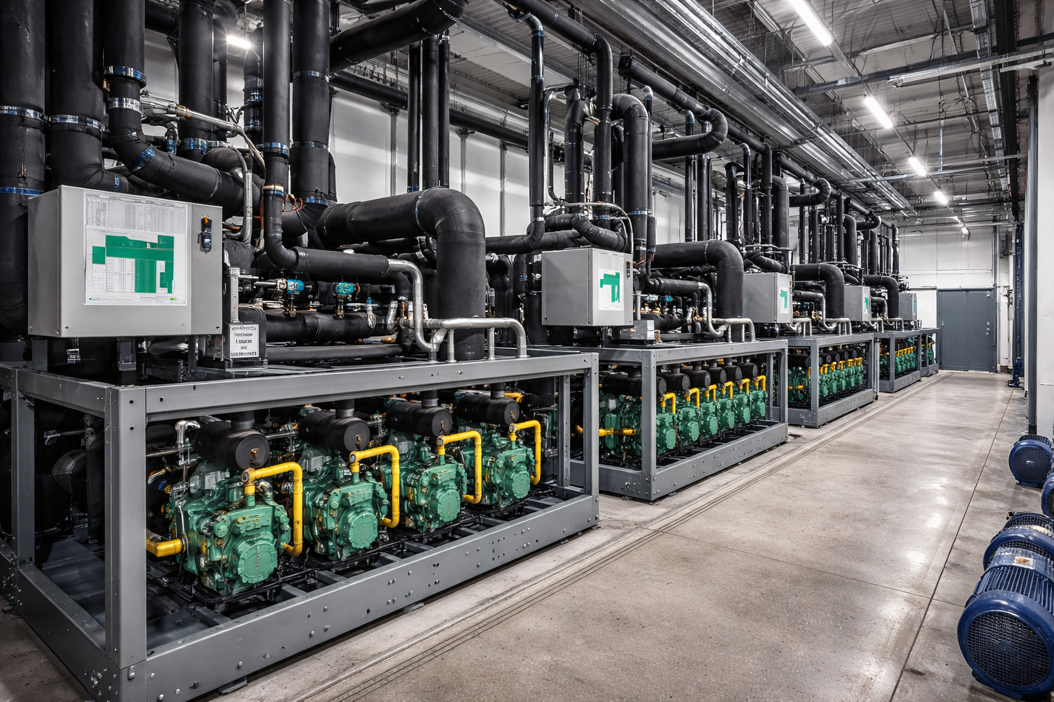 Sala de máquinas industrial monitorada pela Bit Energy